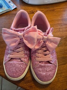 H&M Pink Glitter Bow Kids Sneakers